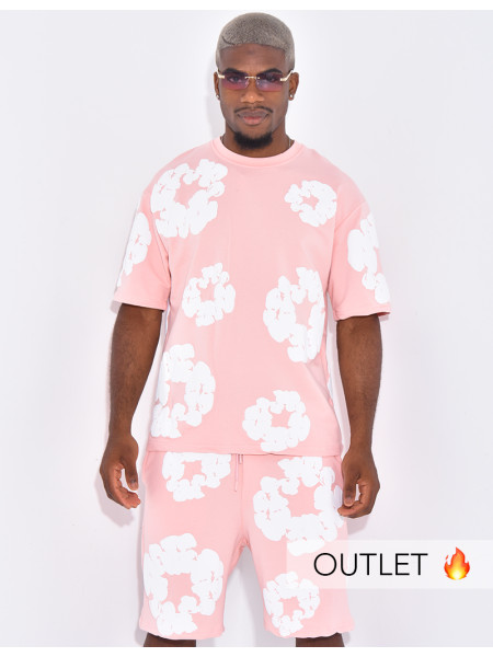 Ensemble short et t-shirt à fleurs