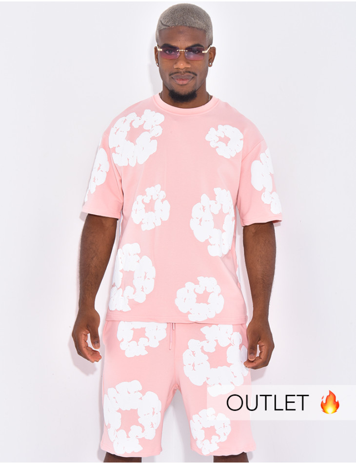 Ensemble short et t-shirt à fleurs
