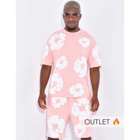 Ensemble short et t-shirt à fleurs