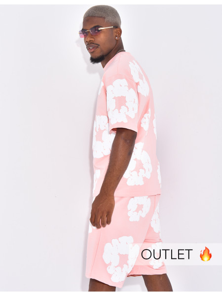 Ensemble short et t-shirt à fleurs