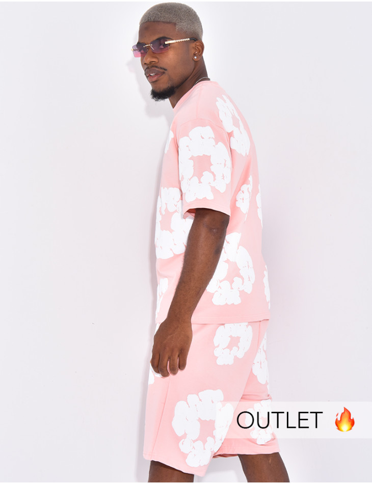 Ensemble short et t-shirt à fleurs