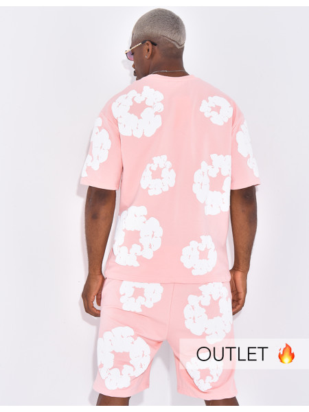 Ensemble short et t-shirt à fleurs