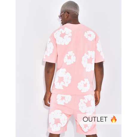 Ensemble short et t-shirt à fleurs