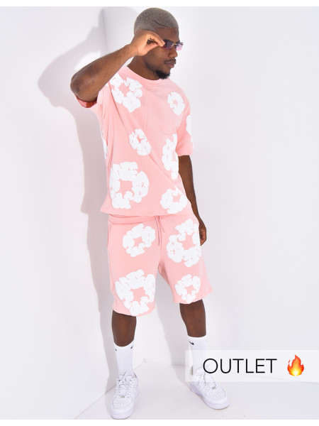 Ensemble short et t-shirt à fleurs
