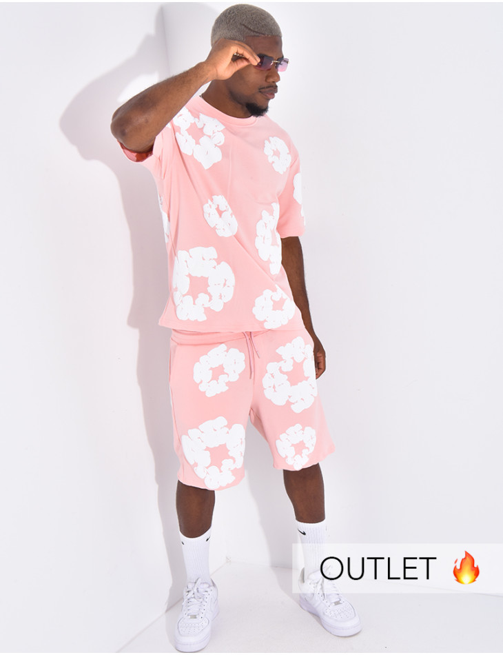 Ensemble short et t-shirt à fleurs