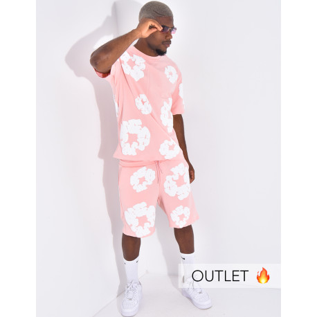 Ensemble short et t-shirt à fleurs