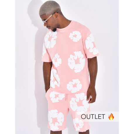Ensemble short et t-shirt à fleurs