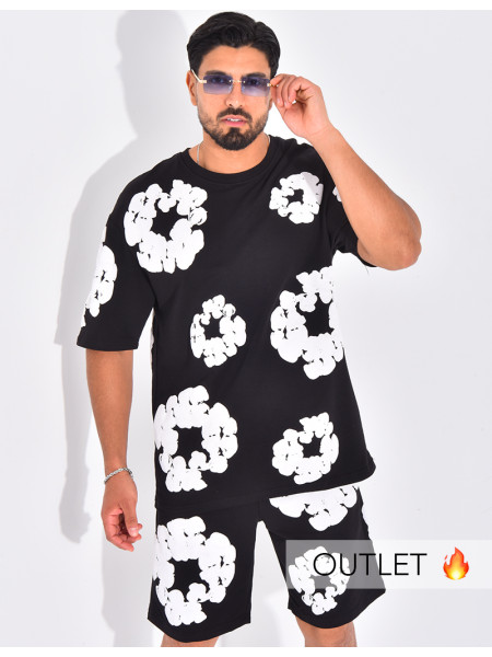 Ensemble short et t-shirt à fleurs