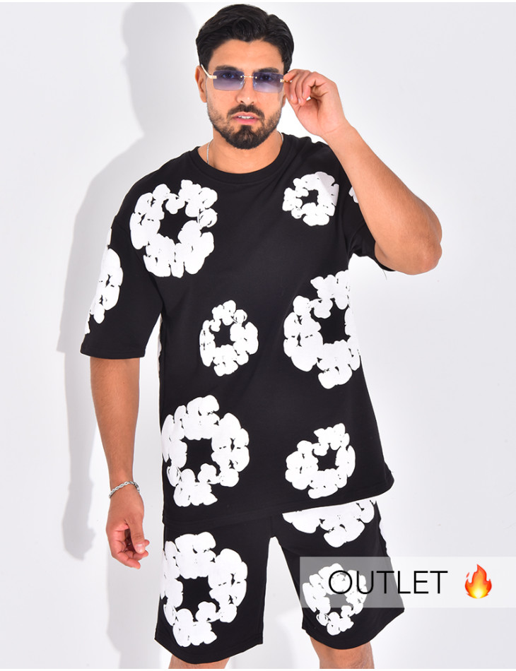 Ensemble short et t-shirt à fleurs