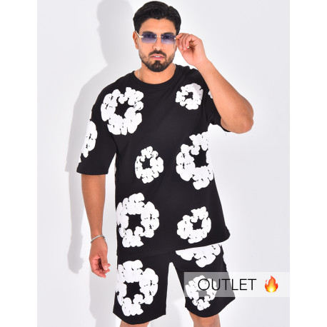Ensemble short et t-shirt à fleurs