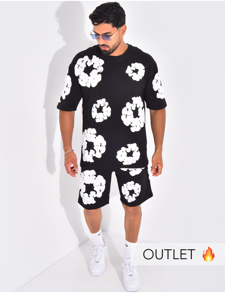 Ensemble short et t-shirt à fleurs