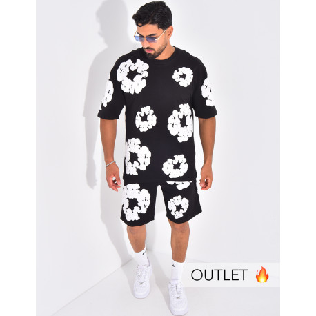 Ensemble short et t-shirt à fleurs