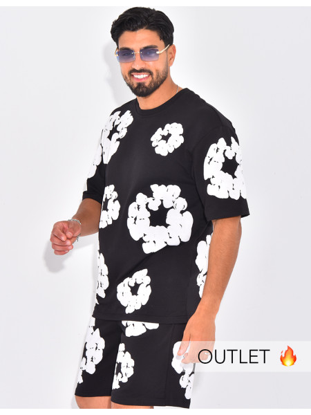 Ensemble short et t-shirt à fleurs