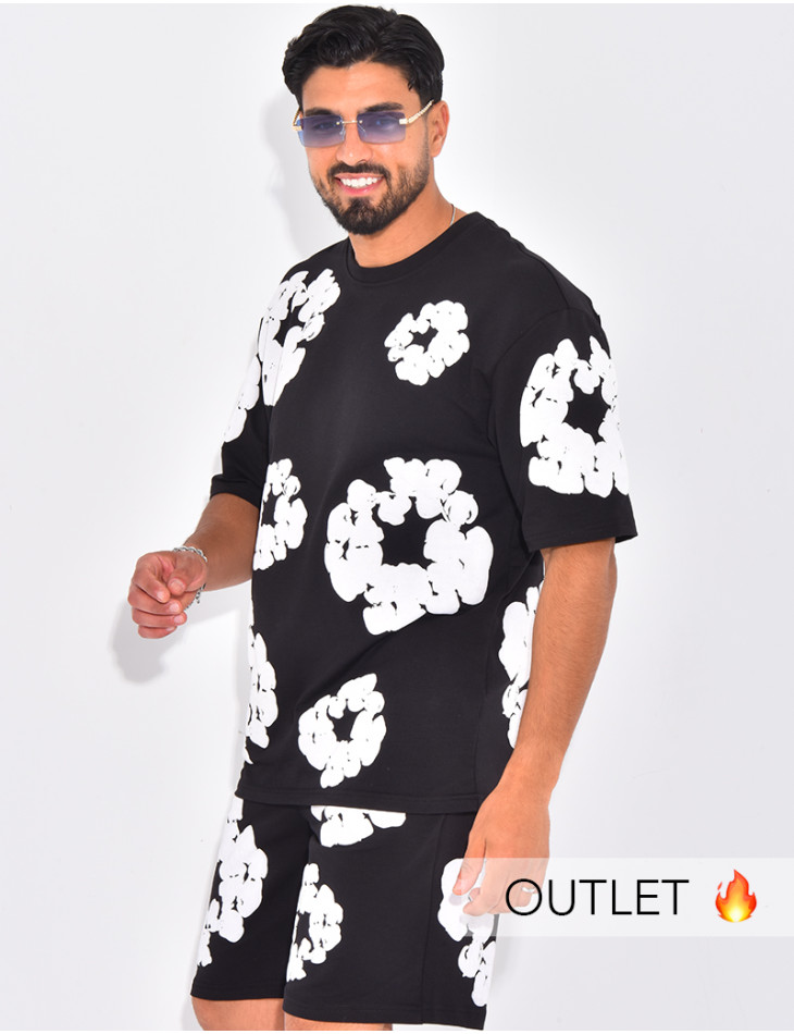 Ensemble short et t-shirt à fleurs