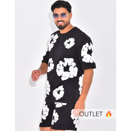 Ensemble short et t-shirt à fleurs