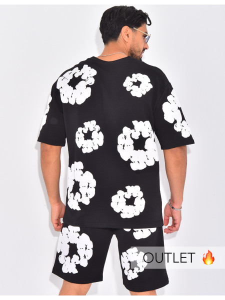 Ensemble short et t-shirt à fleurs