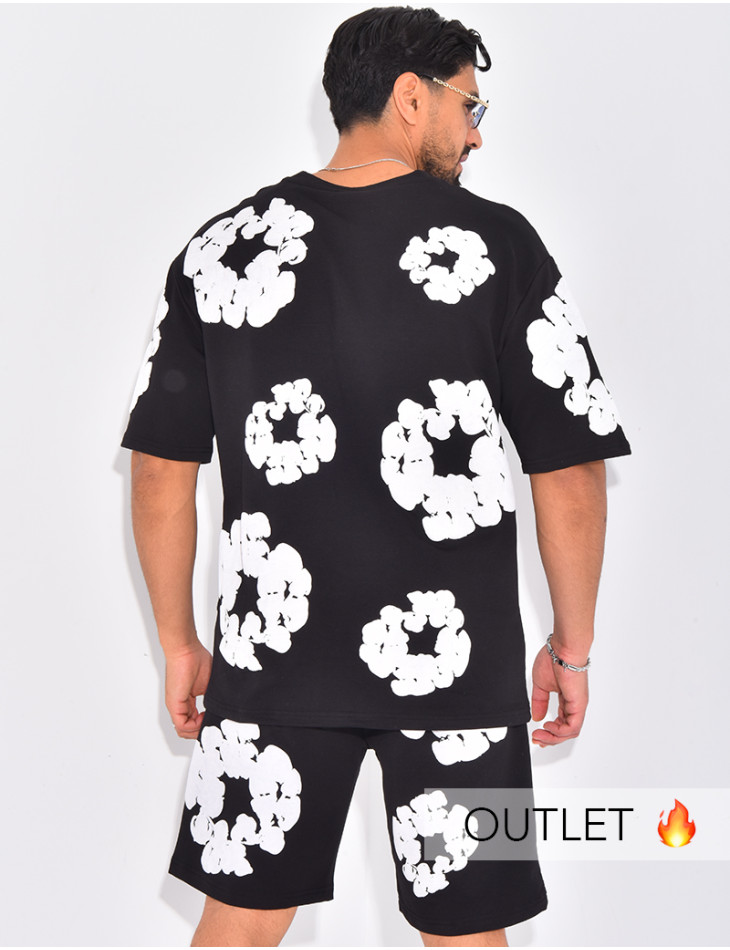 Ensemble short et t-shirt à fleurs