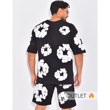 Ensemble short et t-shirt à fleurs