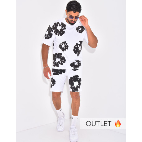 Ensemble short et t-shirt à fleurs