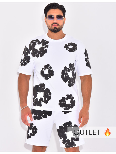Ensemble short et t-shirt à fleurs