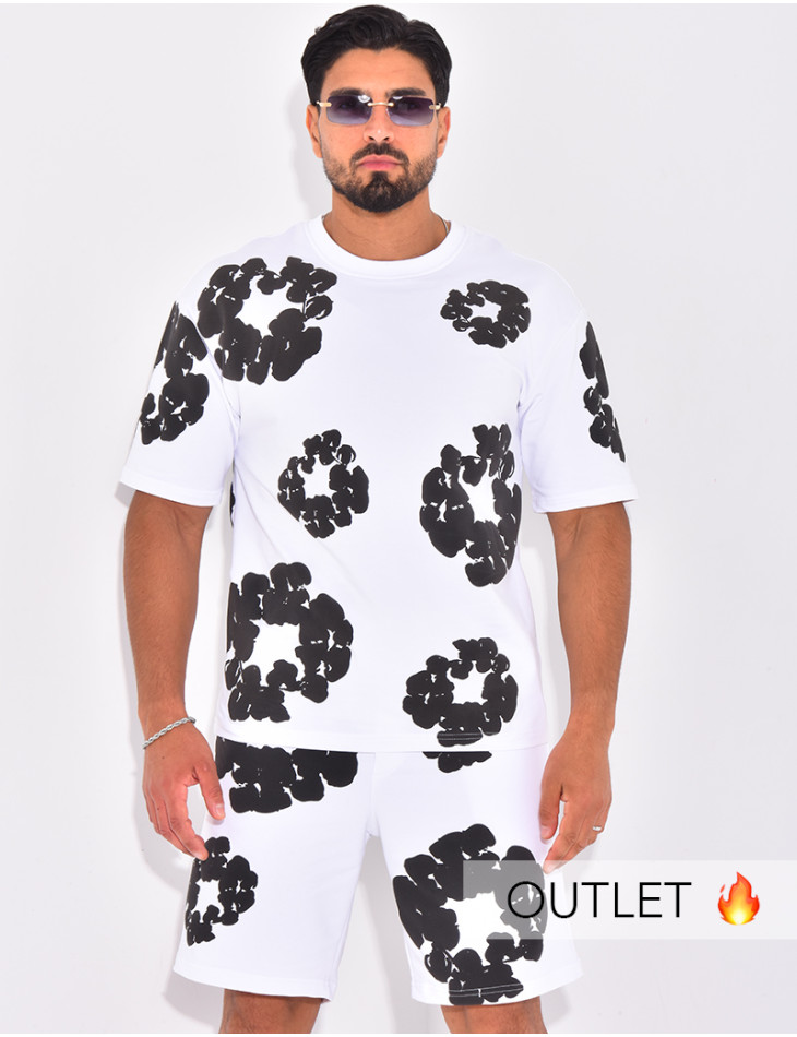 Ensemble short et t-shirt à fleurs