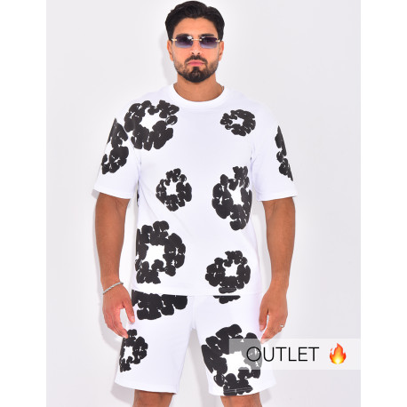 Ensemble short et t-shirt à fleurs