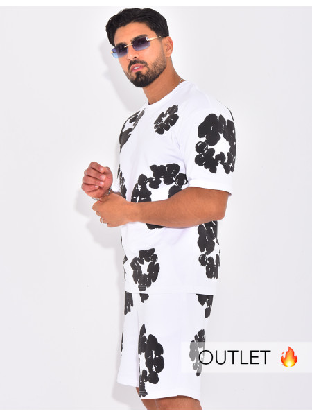 Ensemble short et t-shirt à fleurs
