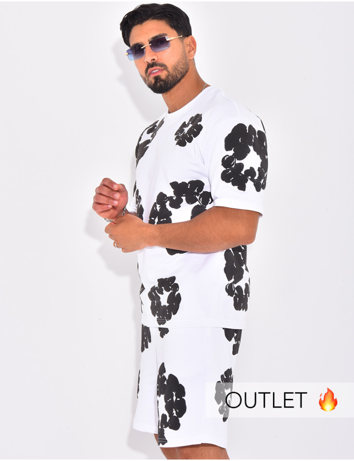 Ensemble short et t-shirt à fleurs