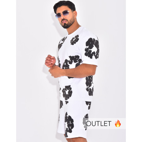 Ensemble short et t-shirt à fleurs