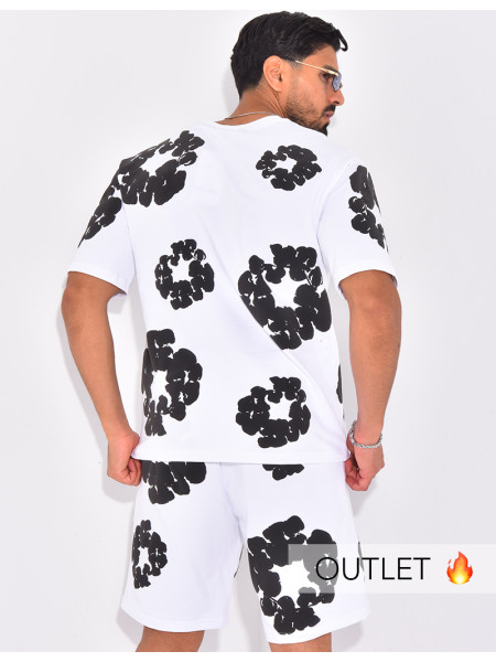 Ensemble short et t-shirt à fleurs