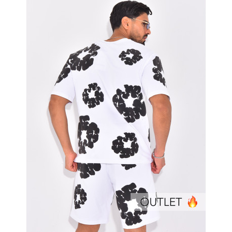 Ensemble short et t-shirt à fleurs