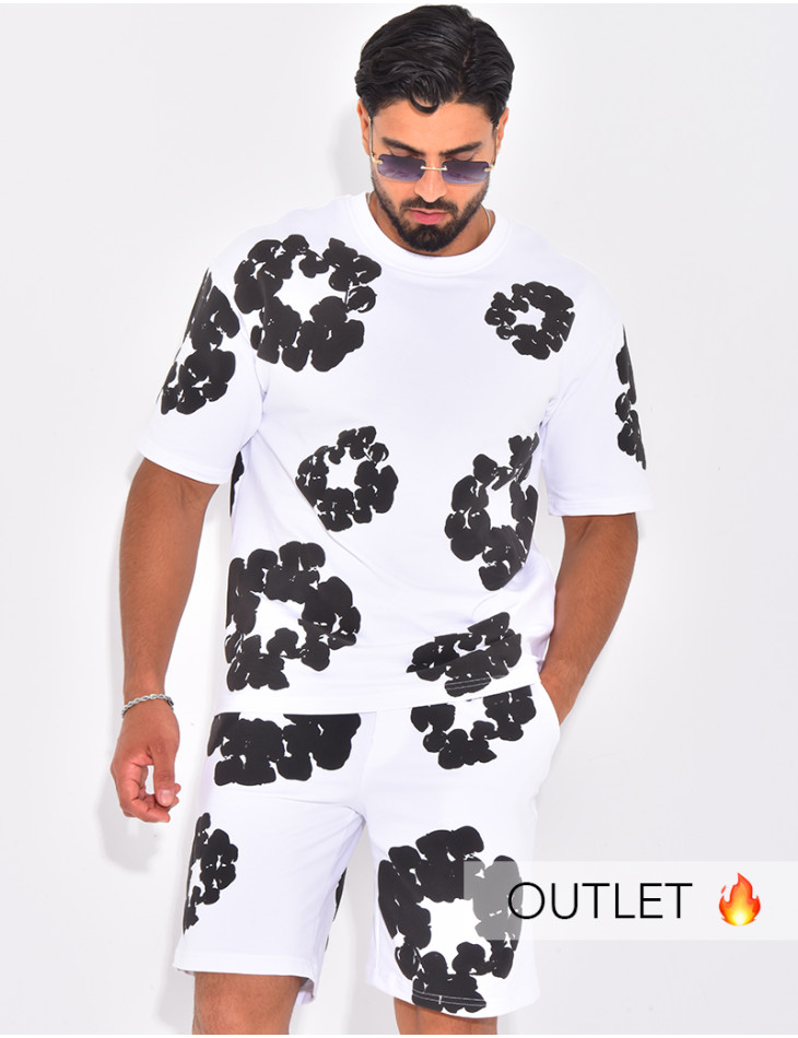 Ensemble short et t-shirt à fleurs