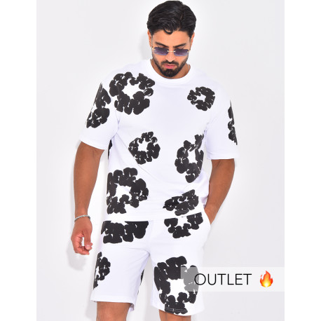 Ensemble short et t-shirt à fleurs
