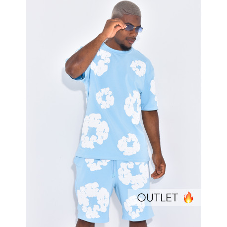 Ensemble short et t-shirt à fleurs