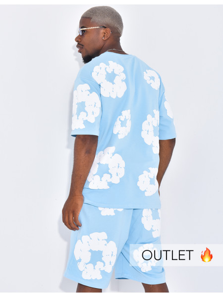 Ensemble short et t-shirt à fleurs