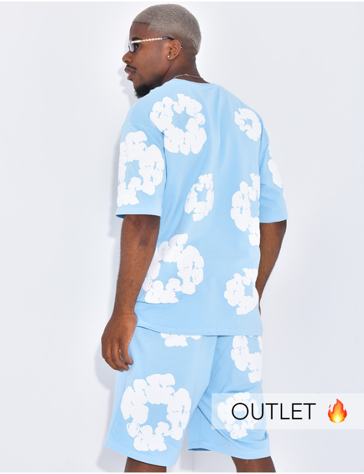 Ensemble short et t-shirt à fleurs