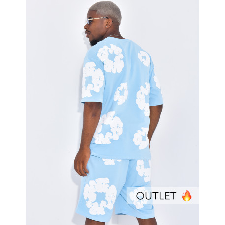 Ensemble short et t-shirt à fleurs