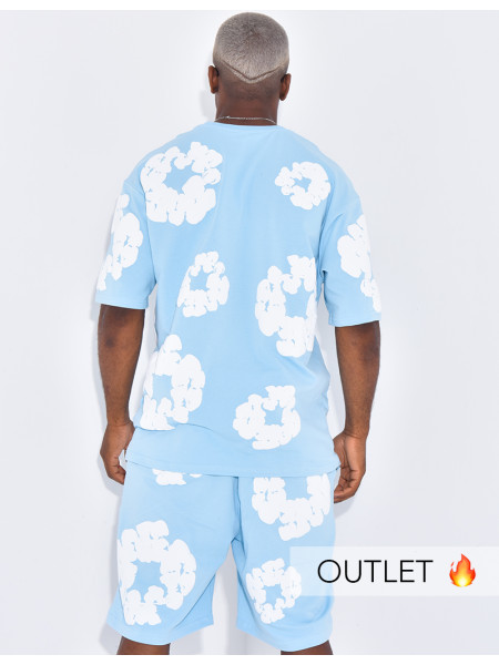 Ensemble short et t-shirt à fleurs