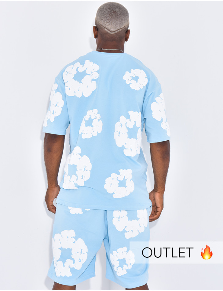 Ensemble short et t-shirt à fleurs