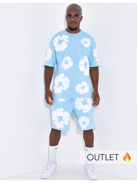 Ensemble short et t-shirt à fleurs