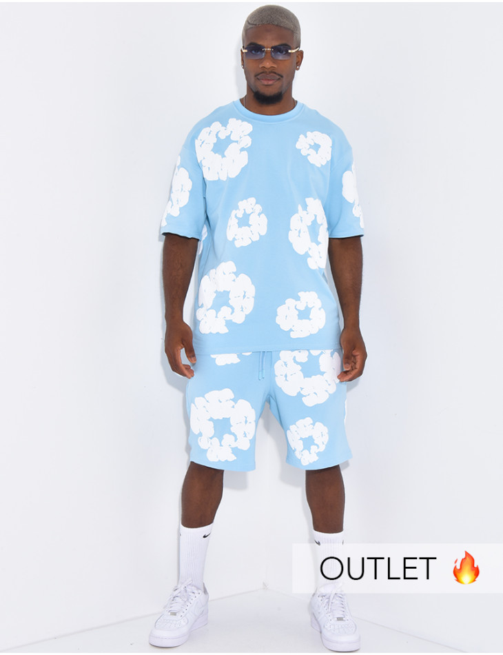 Ensemble short et t-shirt à fleurs