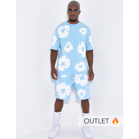 Ensemble short et t-shirt à fleurs