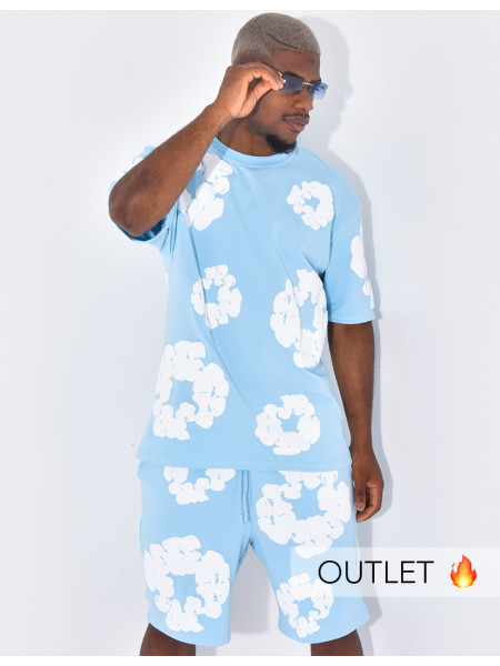 Ensemble short et t-shirt à fleurs