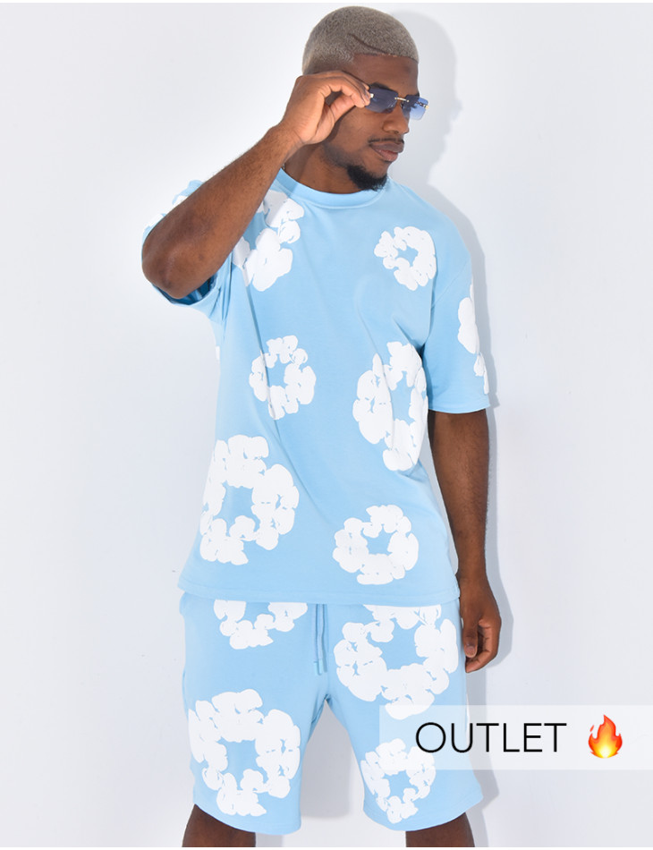 Ensemble short et t-shirt à fleurs