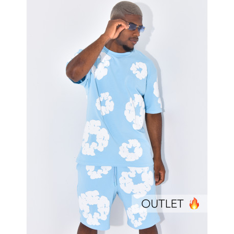 Ensemble short et t-shirt à fleurs