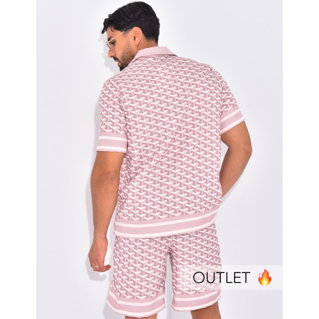 Ensemble short et chemise à motifs géomtriques