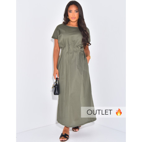 Fitted long dress in cotton