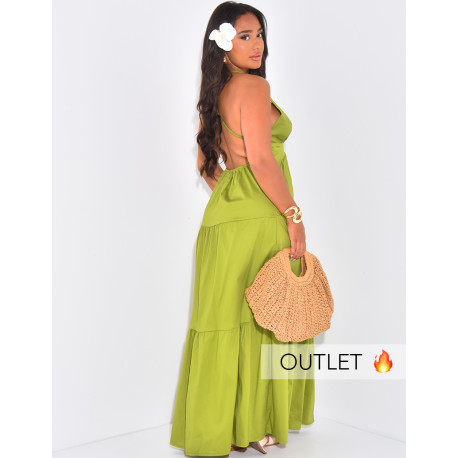 Rückenfreies Kleid mit gekreuzten Trägern