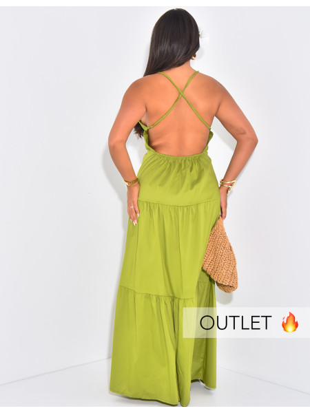 Rückenfreies Kleid mit gekreuzten Trägern