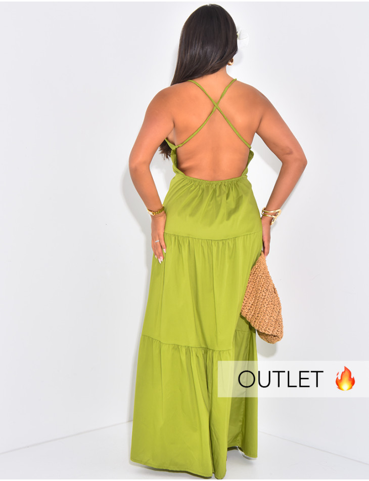 Rückenfreies Kleid mit gekreuzten Trägern